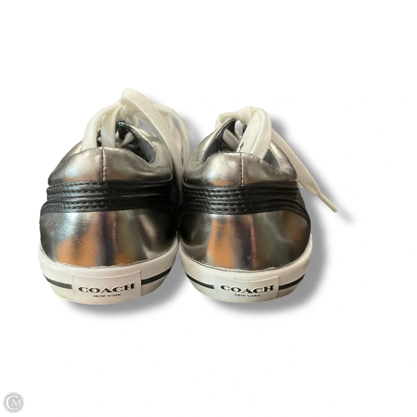 Shoes Designer By Coach In Black & Silver, Size: 7.5
