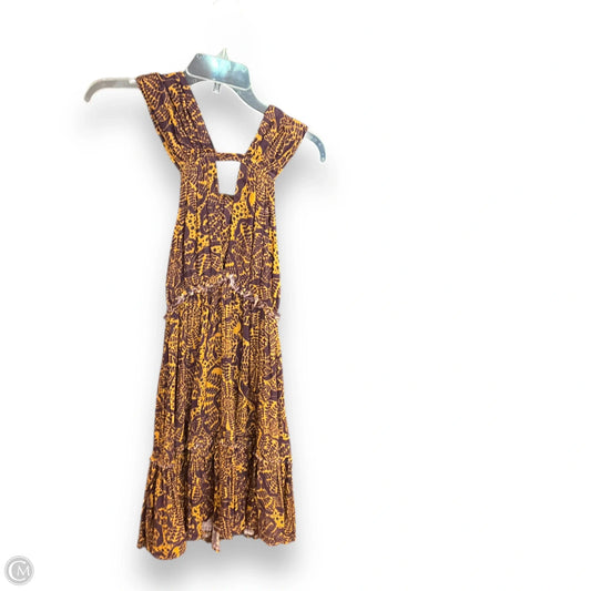 Dress Casual Short By Anthropologie In Purple & Yellow, Size: S