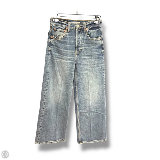 Jeans Wide Leg By Re/Done In Blue Denim, Size: 0