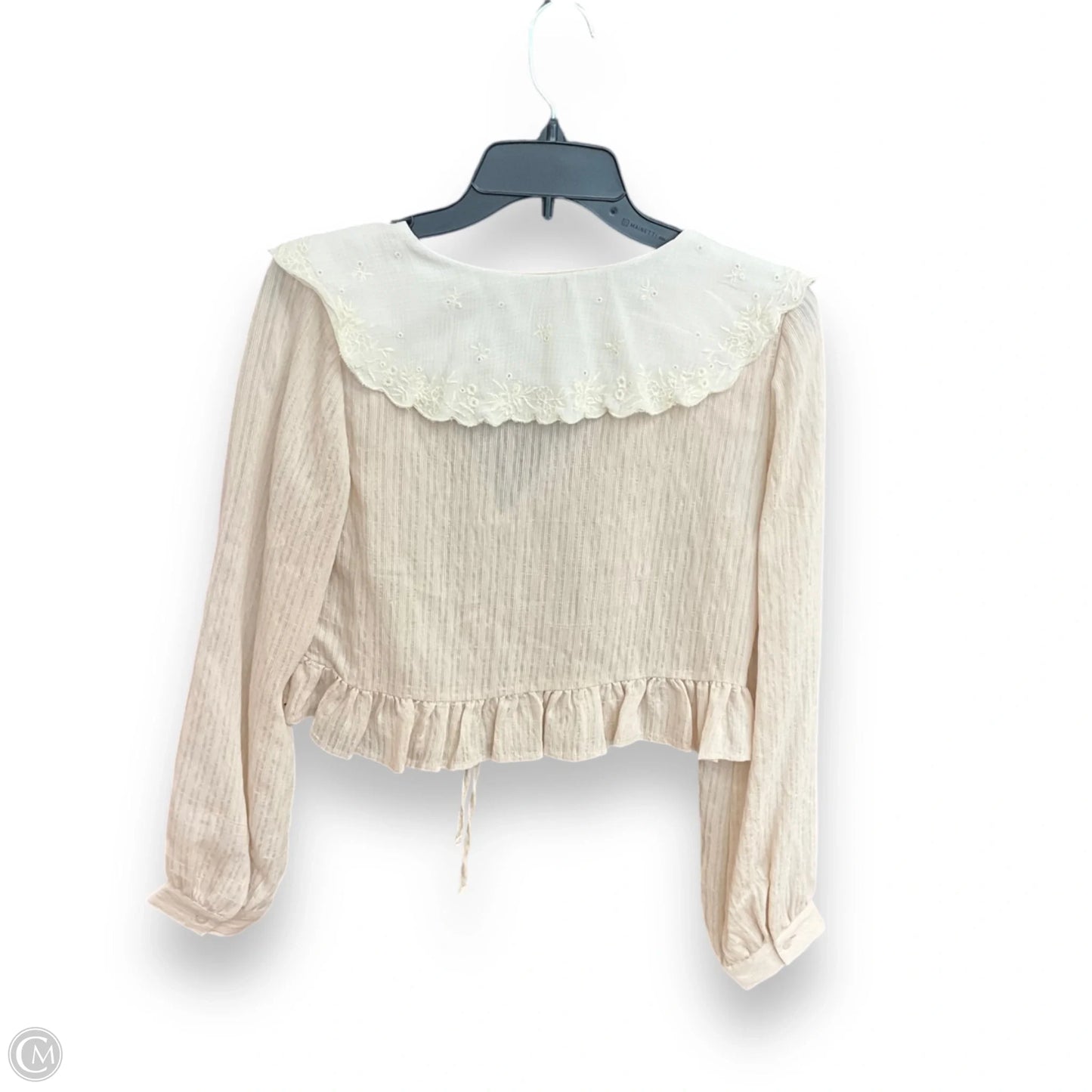 Top 3/4 Sleeve By Zara In Beige, Size: Xs