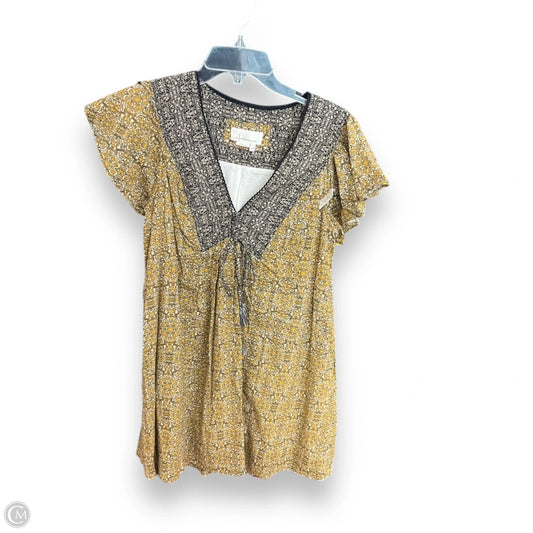 Dress Casual Short By Anthropologie In Black & Yellow, Size: Xs