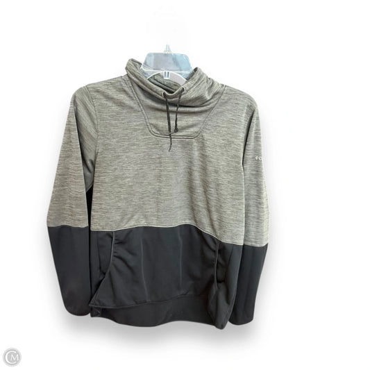 Athletic Top Long Sleeve Collar By Columbia In Black & Grey, Size: M
