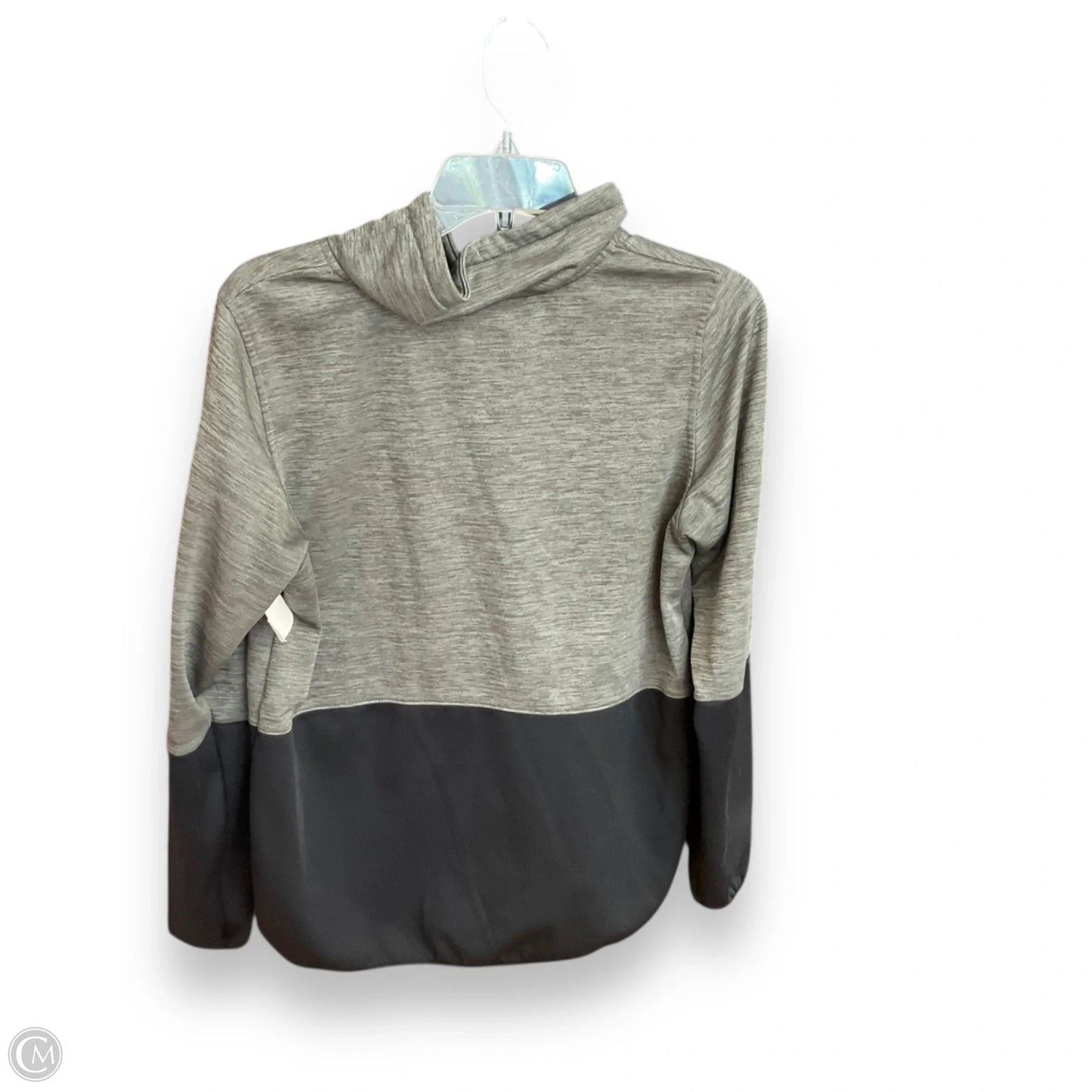 Athletic Top Long Sleeve Collar By Columbia In Black & Grey, Size: M