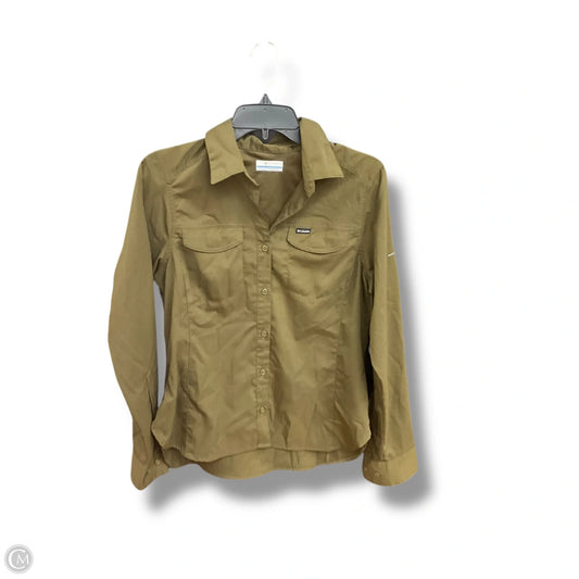 Athletic Top Long Sleeve Collar By Columbia In Green, Size: S