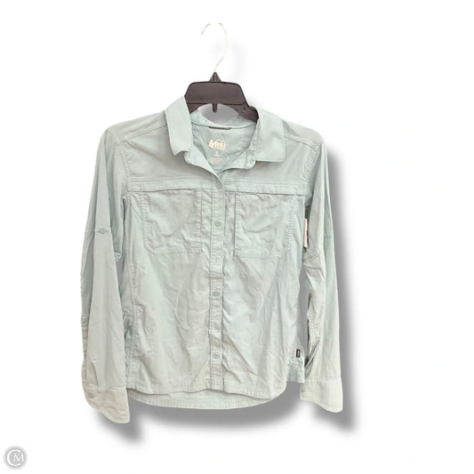 Athletic Top Long Sleeve Collar By Rei In Blue, Size: S