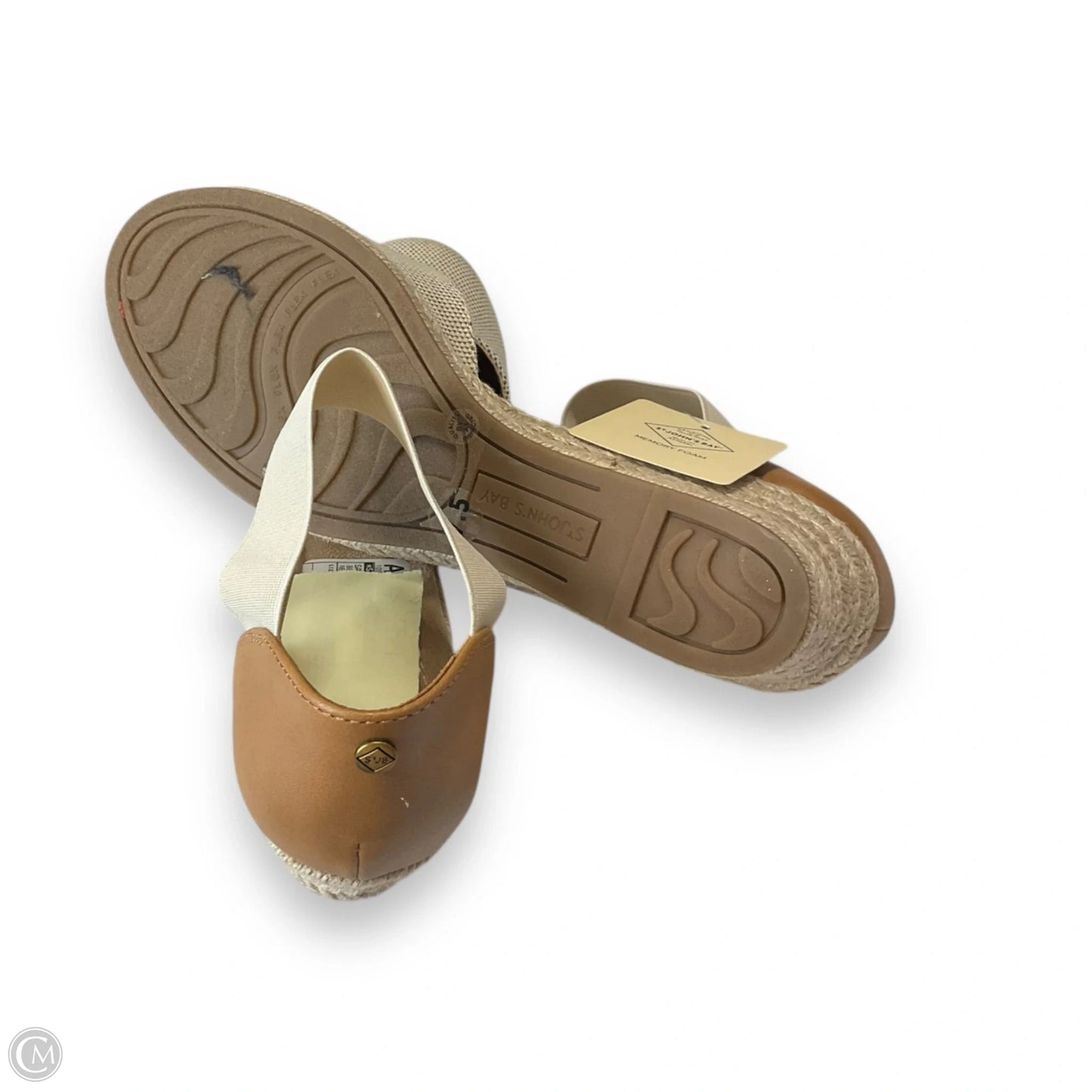 Sandals Heels Wedge By St Johns Bay In Beige, Size: 7.5
