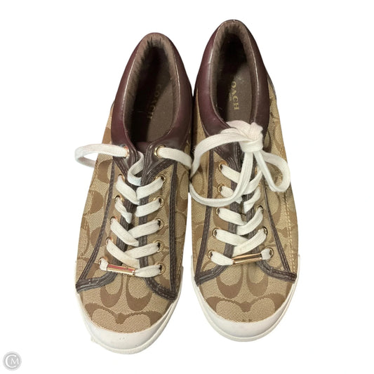 Shoes Designer By Coach In Brown & White, Size: 8