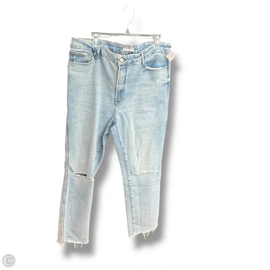 Jeans Straight By Good American In Blue Denim, Size: 16