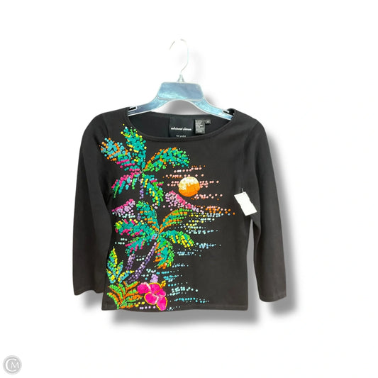Top 3/4 Sleeve By Michael Simon In Black, Size: M
