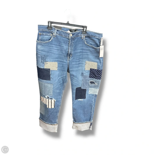 Jeans Cropped By Ralph Lauren In Blue Denim, Size: 18