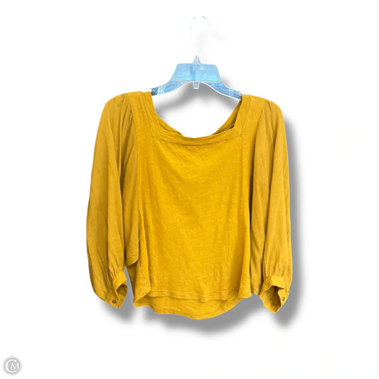Top Long Sleeve By Anthropologie In Yellow, Size: S