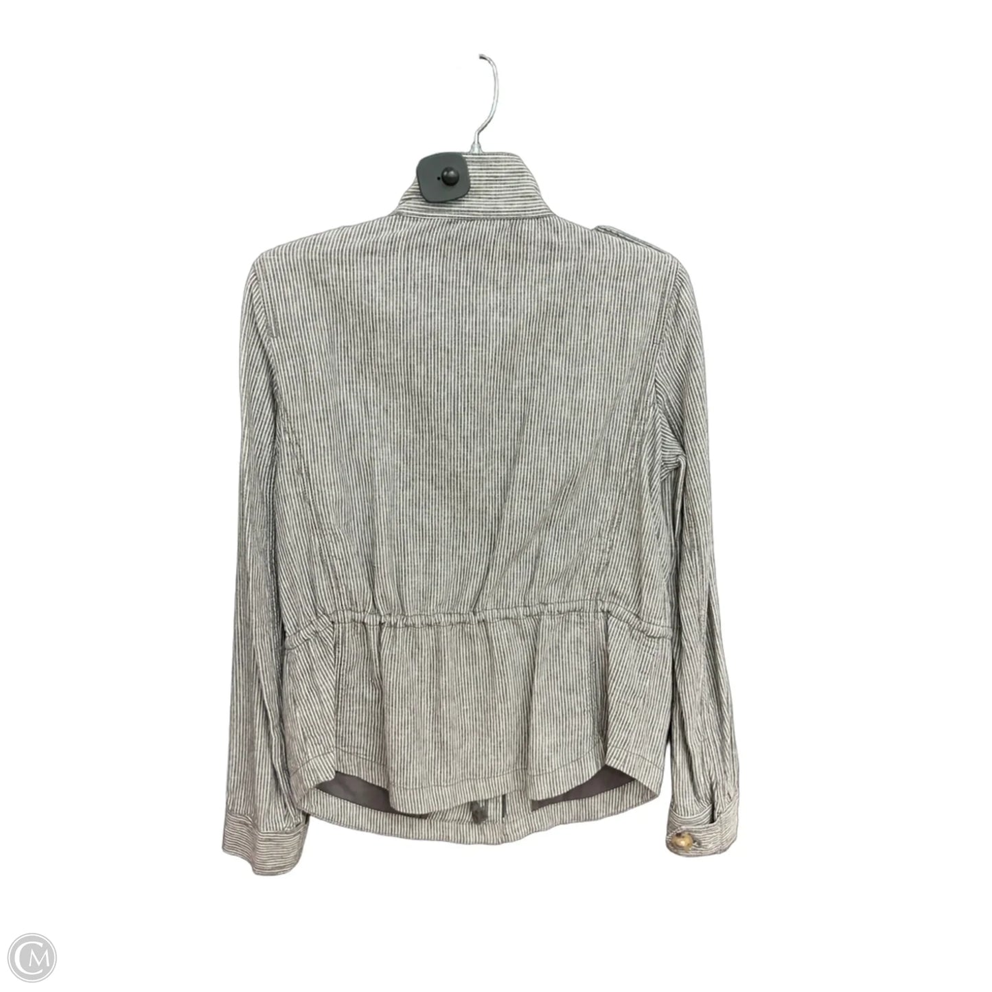 Jacket Shirt By Loft In Striped Pattern, Size: Xs