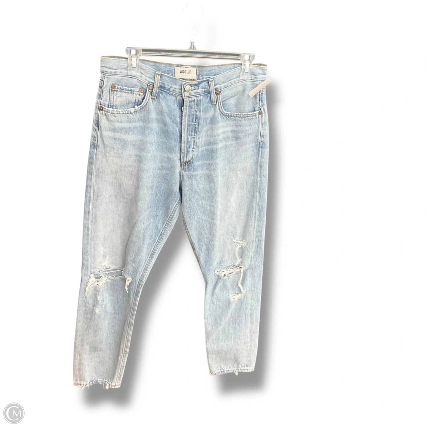 Jeans Straight By Agolde In Blue Denim, Size: 6