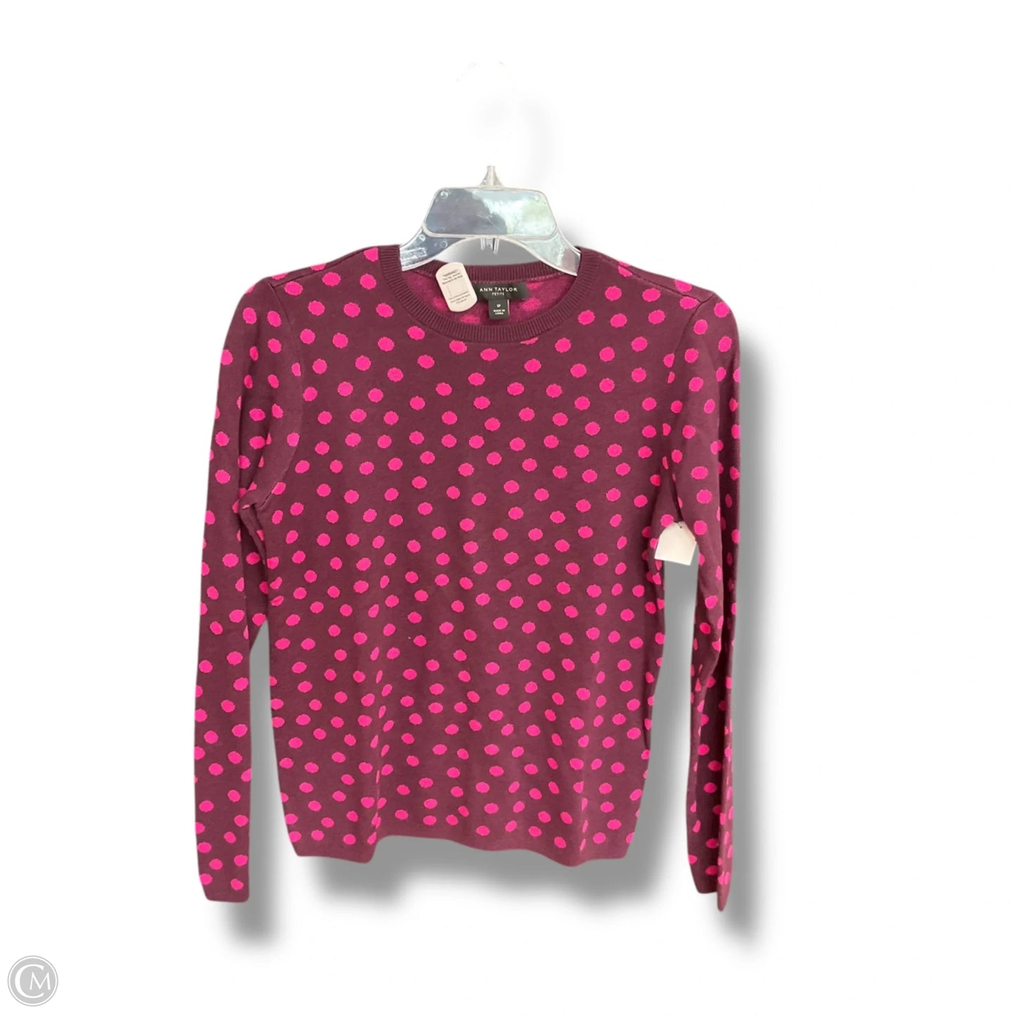 Top Long Sleeve By Ann Taylor In Polkadot Pattern, Size: S