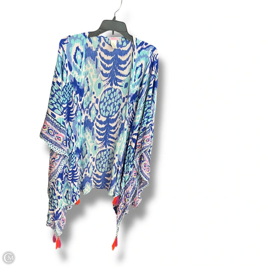 Swimwear Cover-up Designer By Lilly Pulitzer In Blue & White, Size: Osfm