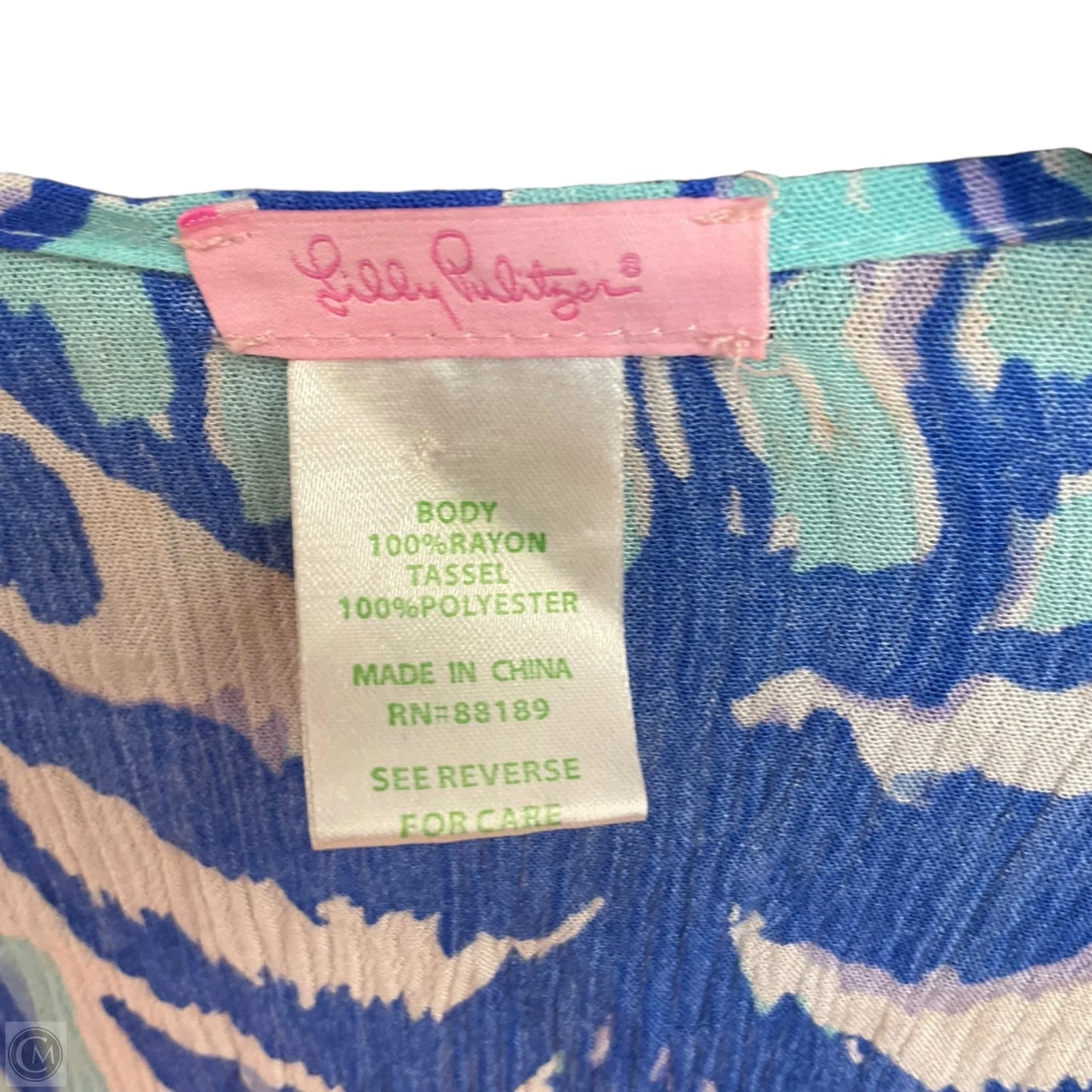 Swimwear Cover-up Designer By Lilly Pulitzer In Blue & White, Size: Osfm