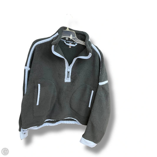 Athletic Top Long Sleeve Collar By Free People In Black & Blue, Size: L