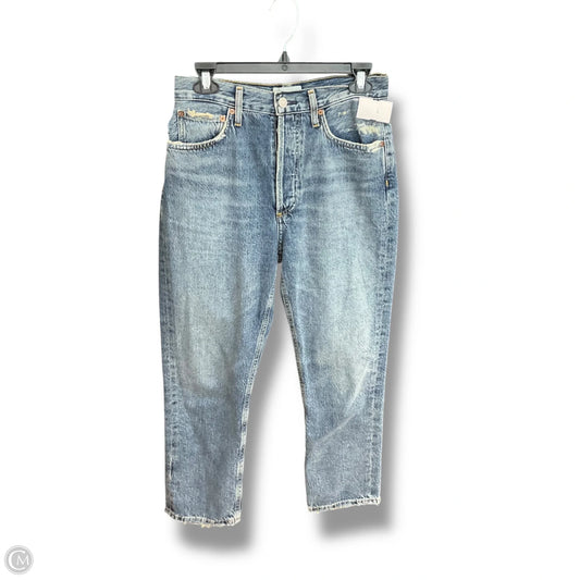 Jeans Straight By Agolde In Blue Denim, Size: 4