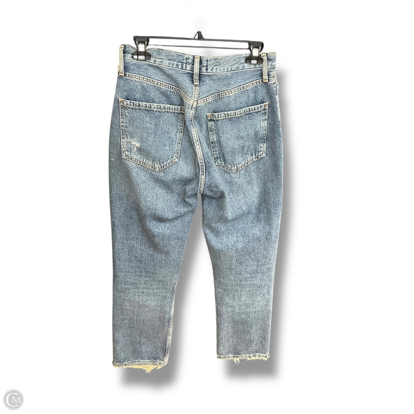 Jeans Straight By Agolde In Blue Denim, Size: 4