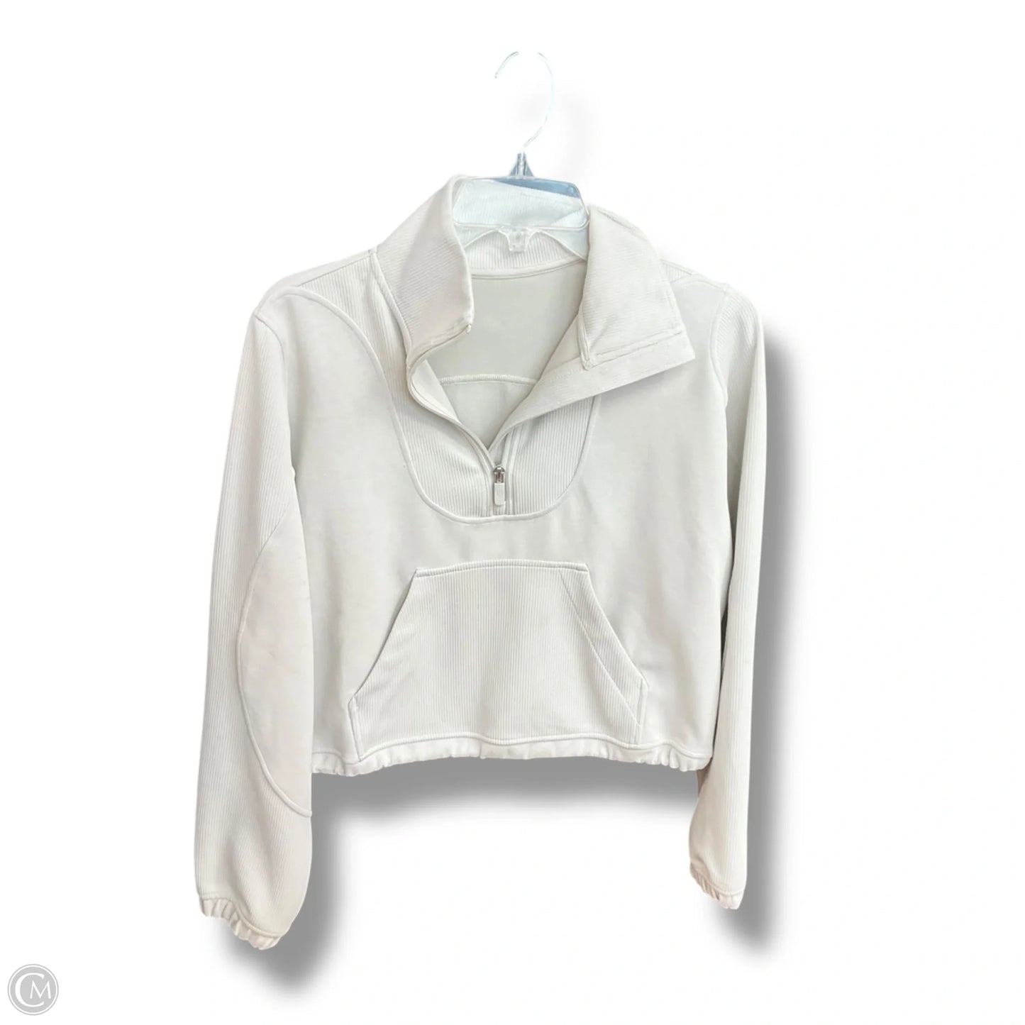 Athletic Top Long Sleeve Collar By Lululemon In Beige, Size: 4