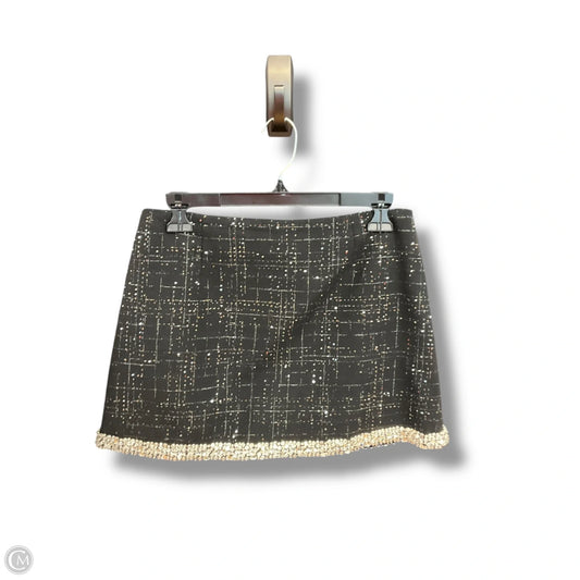 Skort By Maje In Black & Silver, Size: 8
