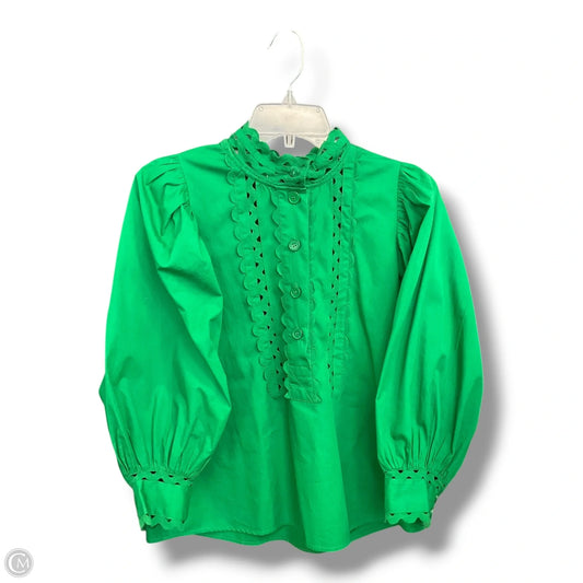 Top Long Sleeve By Antik Batik In Green, Size: S