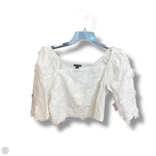 Top Short Sleeve By Ann Taylor In White, Size: S