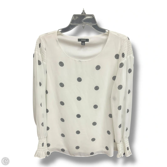 Top Long Sleeve By Alfani In Polkadot Pattern, Size: S