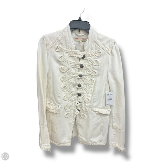 Jacket Denim By Free People In White Denim, Size: S