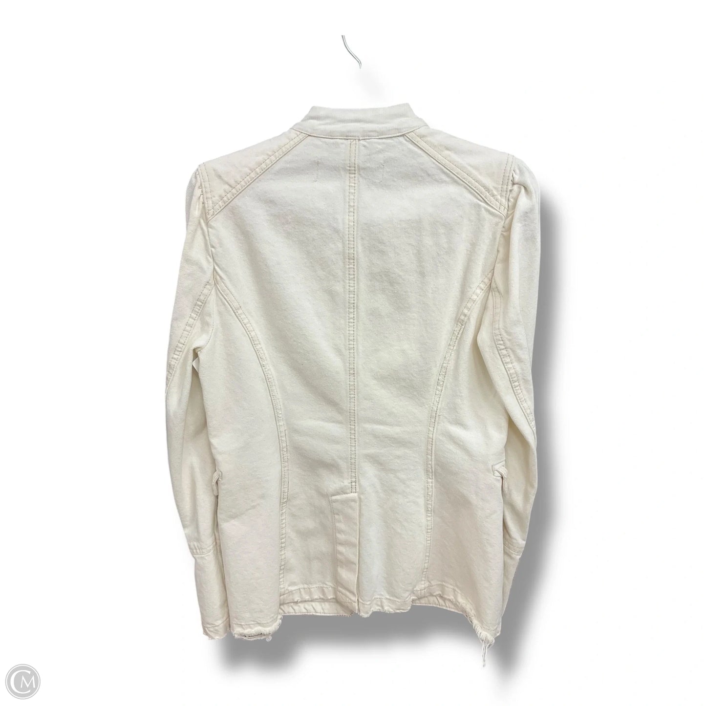 Jacket Denim By Free People In White Denim, Size: S