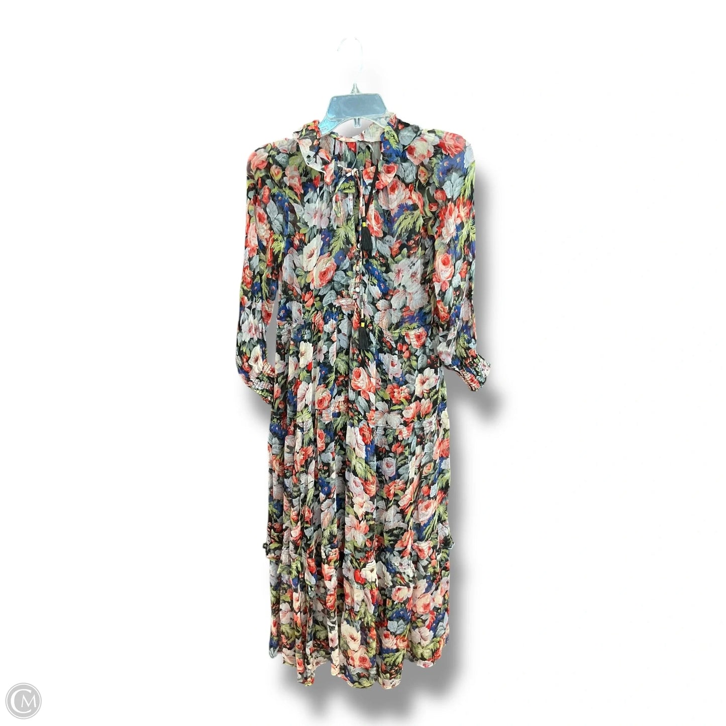 Dress Casual Midi By Anthropologie In Floral Print, Size: Xs