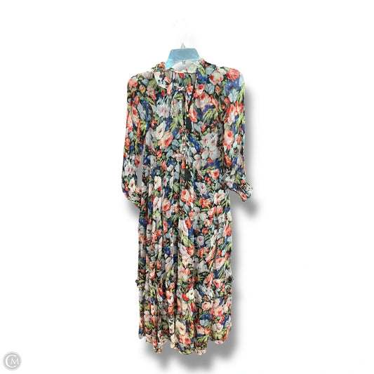 Dress Casual Midi By Anthropologie In Floral Print, Size: Xs