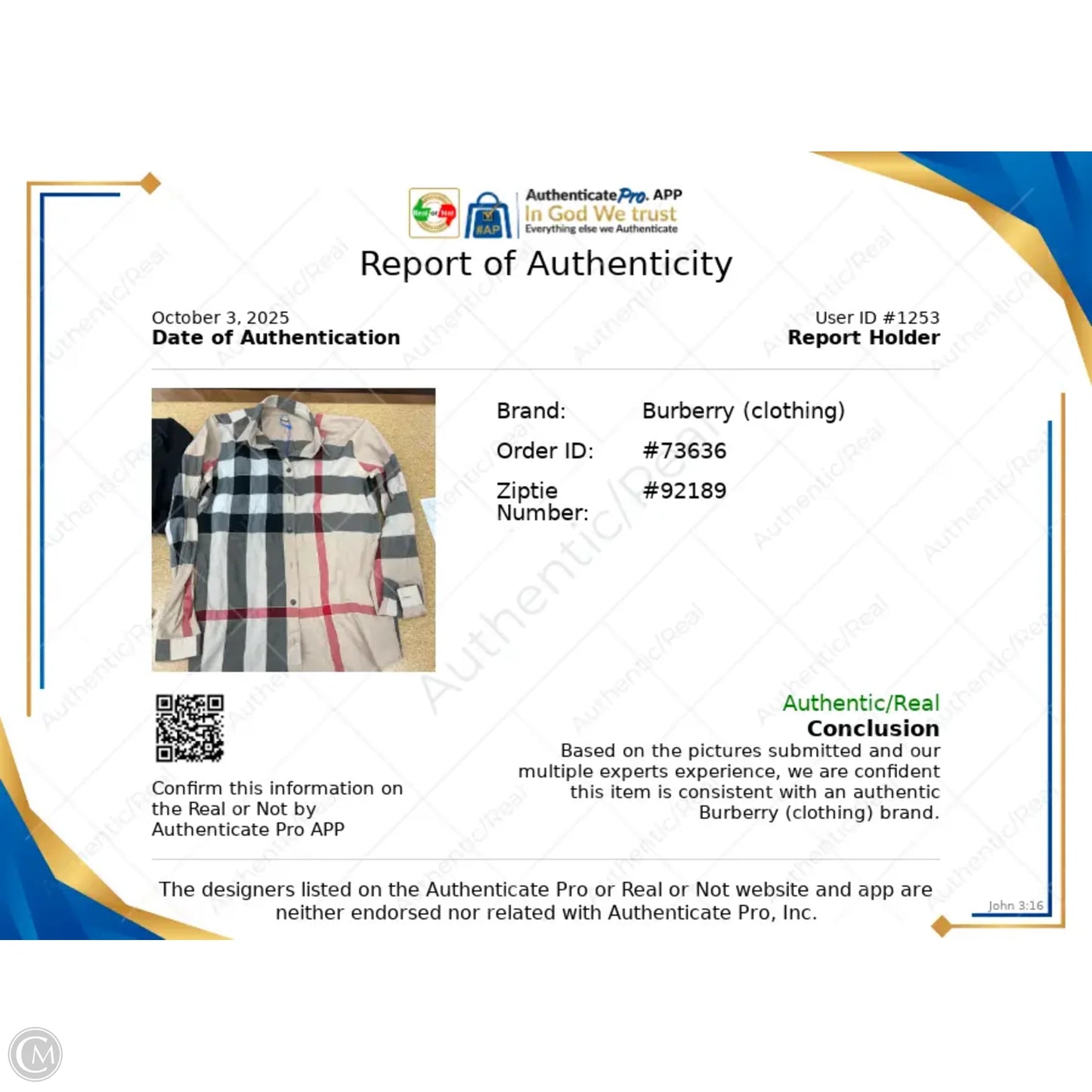 Blouse Luxury Designer By Burberry In Plaid Pattern, Size: S
