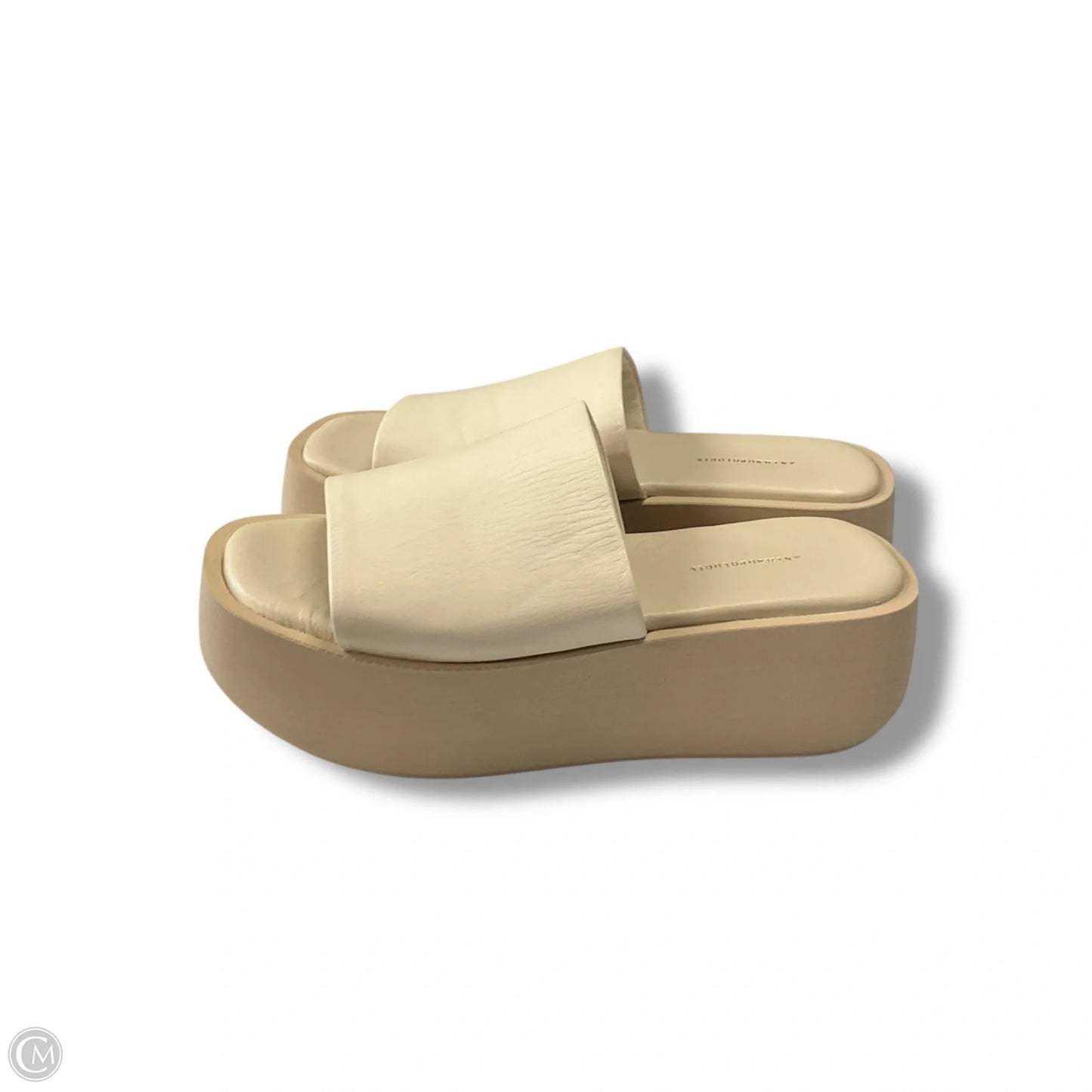 Sandals Heels Platform By Anthropologie In Cream, Size: 6.5