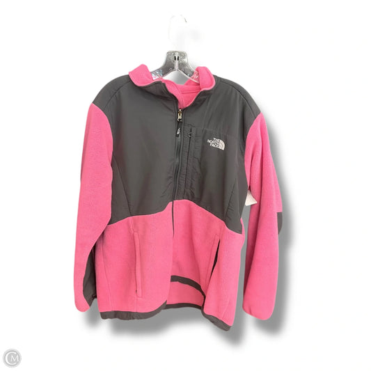 Athletic Top Long Sleeve Collar By The North Face In Grey & Pink, Size: Xxl