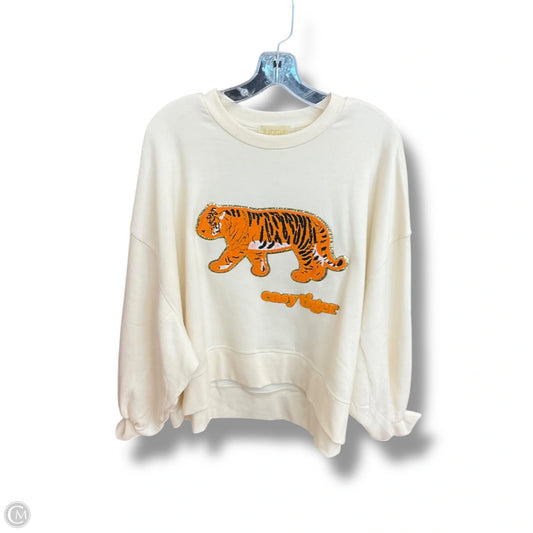 Sweatshirt Crewneck By Judith March In Cream, Size: M