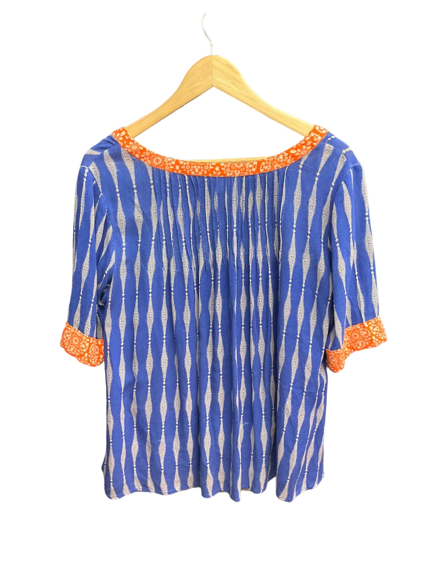 Blue & Orange Top Short Sleeve Sundance, Size S