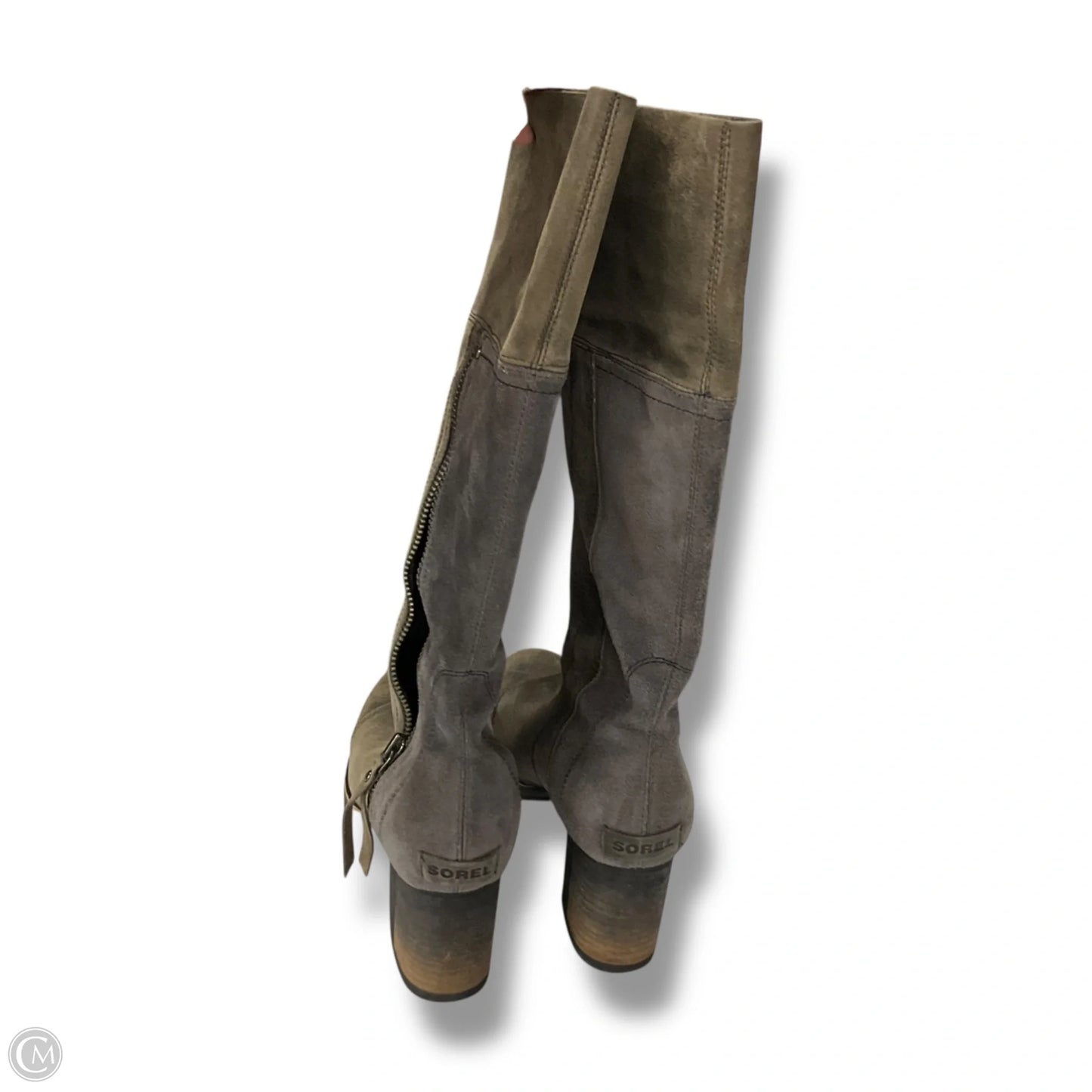 Boots Knee Heels By Sorel In Grey, Size: 8