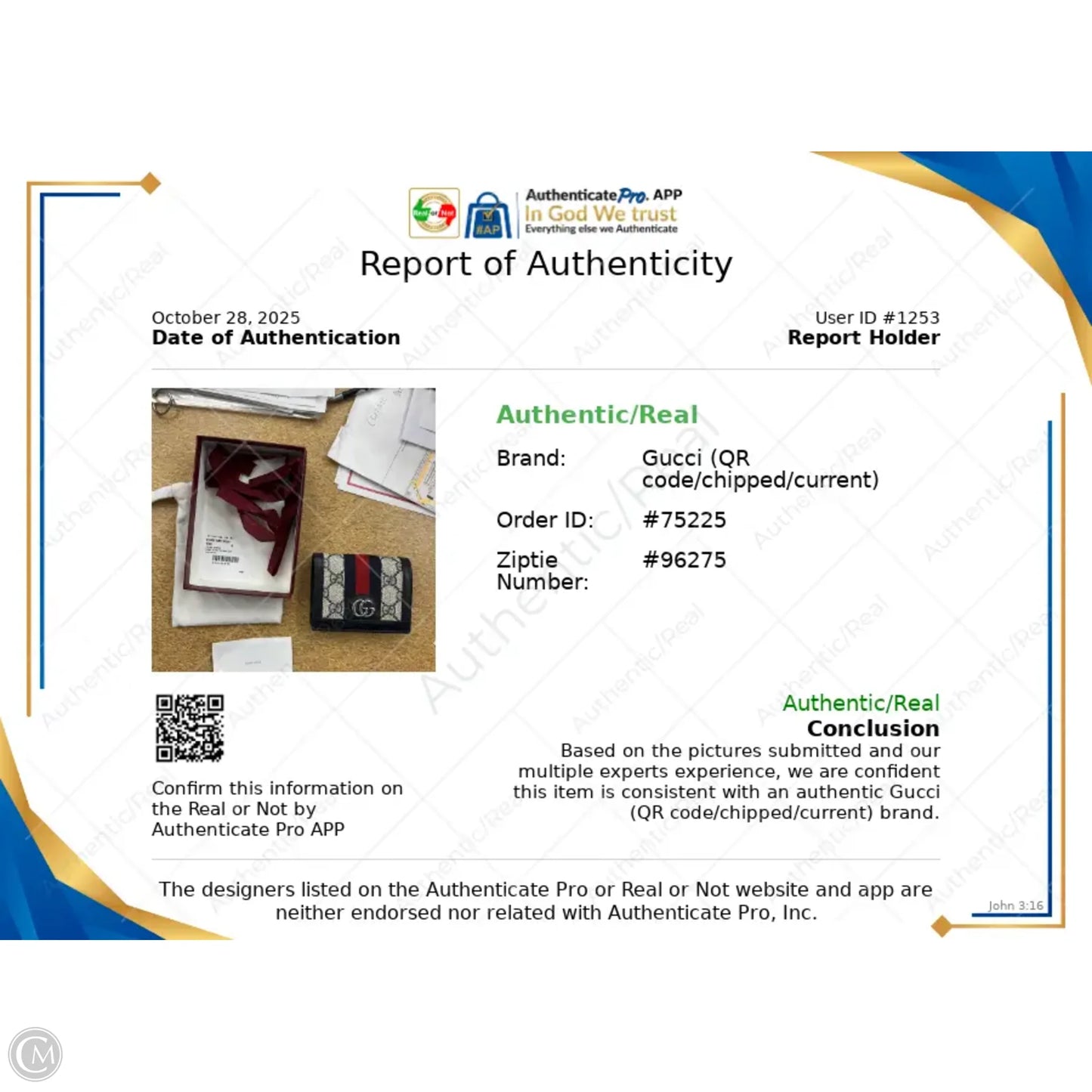 Wallet Luxury Designer By Gucci, Size: Small