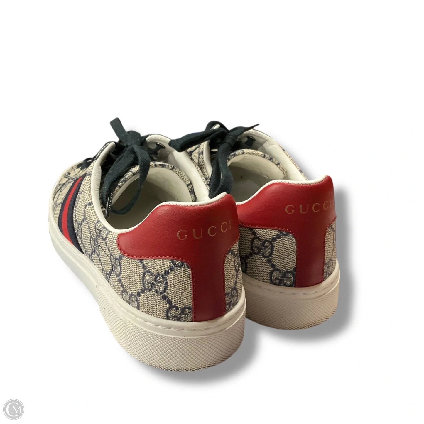 Shoes Luxury Designer By Gucci In Blue & Red, Size: 8.5