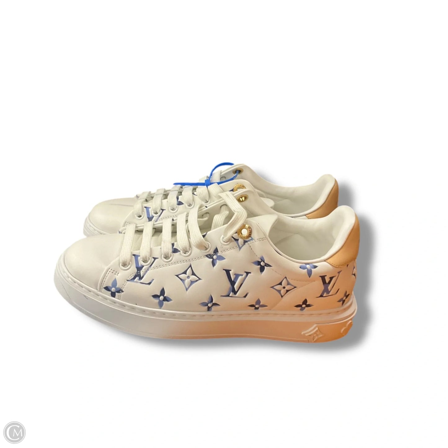 Shoes Luxury Designer By Louis Vuitton In Blue & White, Size: 8.5