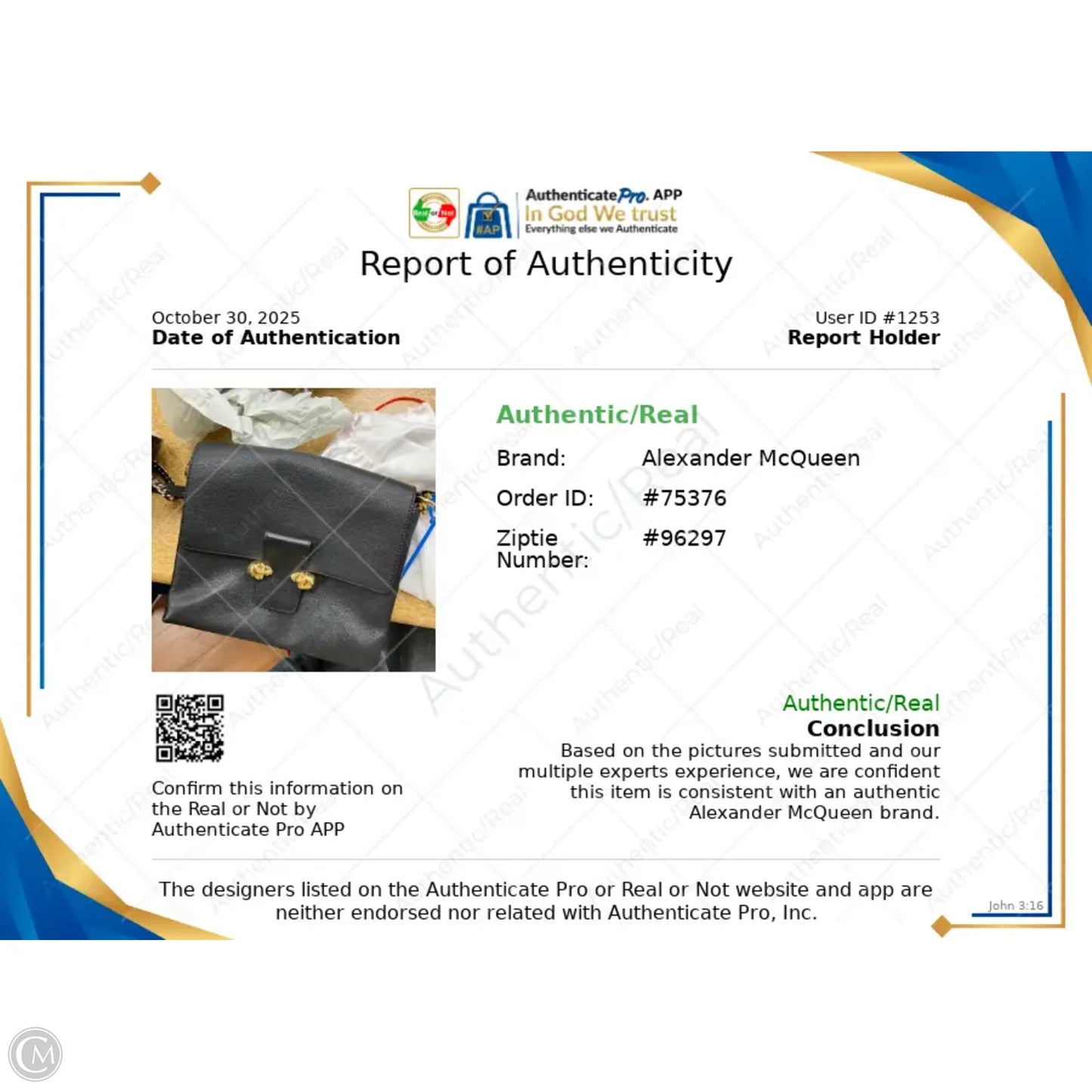 Crossbody Luxury Designer By Alexander Mcqueen, Size: Medium