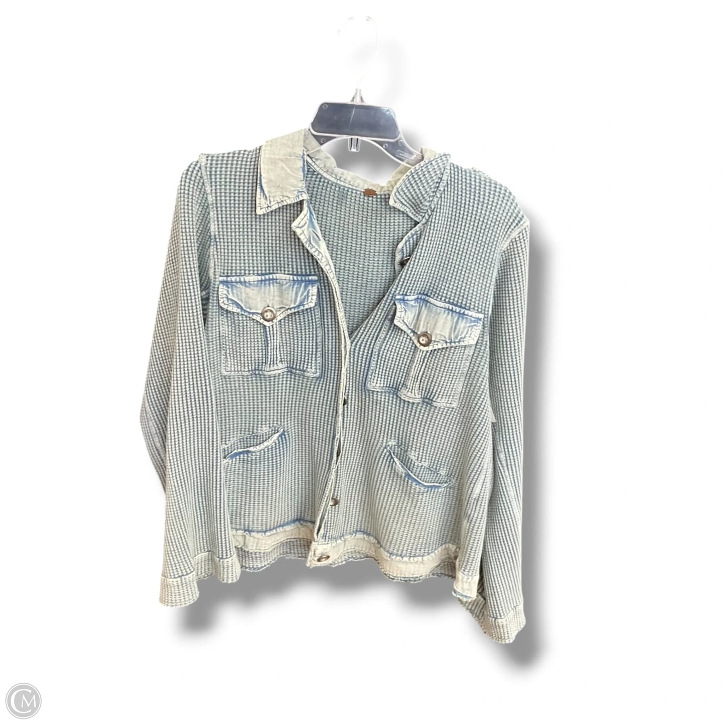 Jacket Shirt By Free People In Blue, Size: Xs