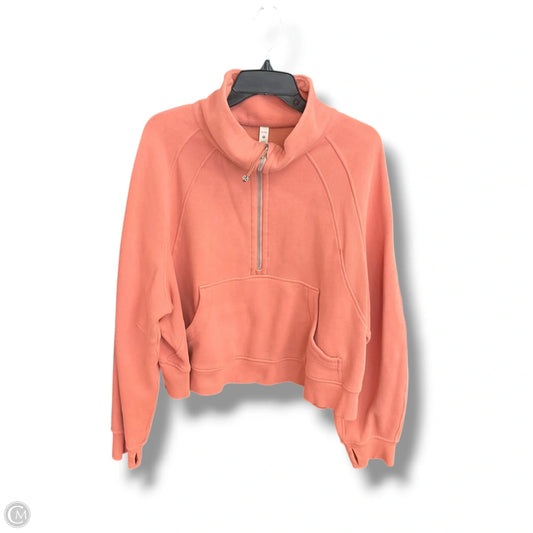 Athletic Top Long Sleeve Collar By Lululemon In Pink, Size: Xl