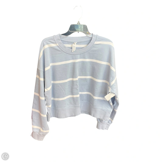 Athletic Top Long Sleeve Crewneck By Lululemon In Blue & White, Size: 12