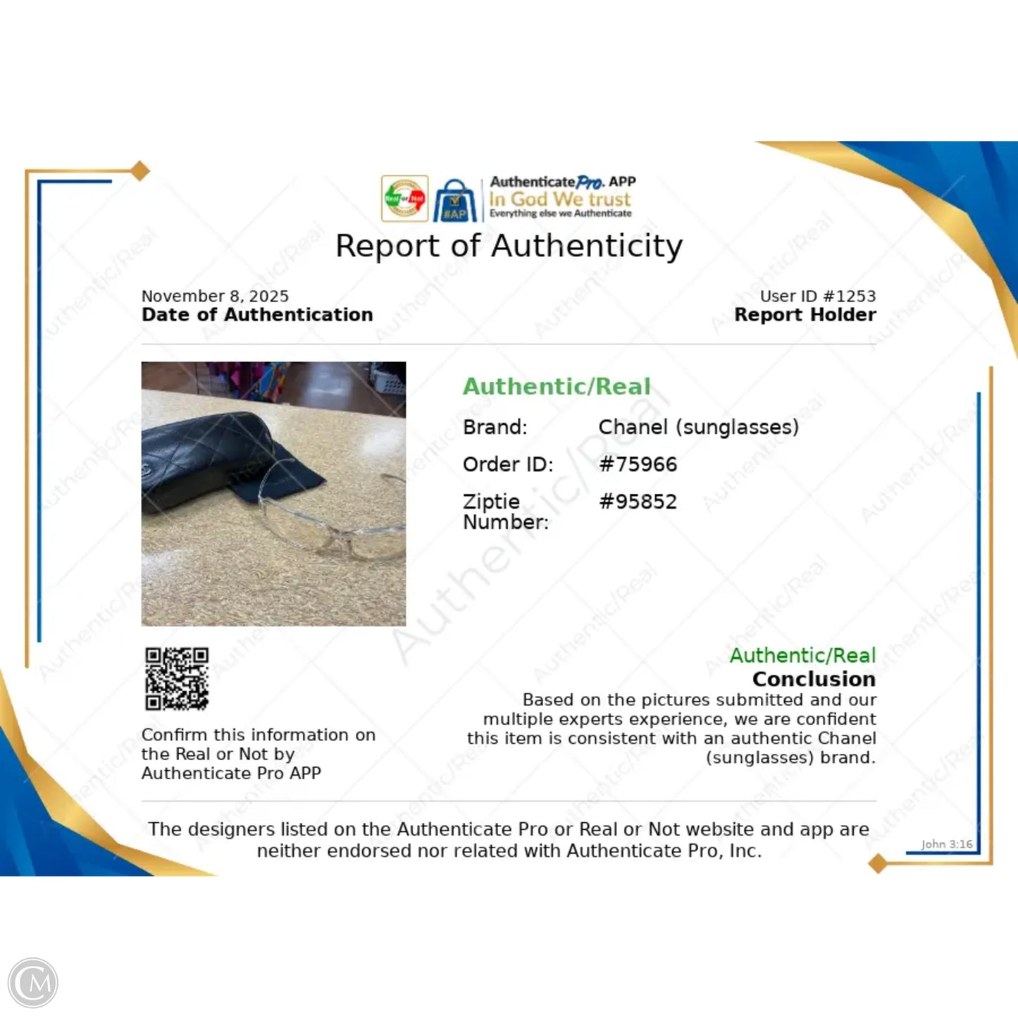 Sunglasses Luxury Designer By Chanel