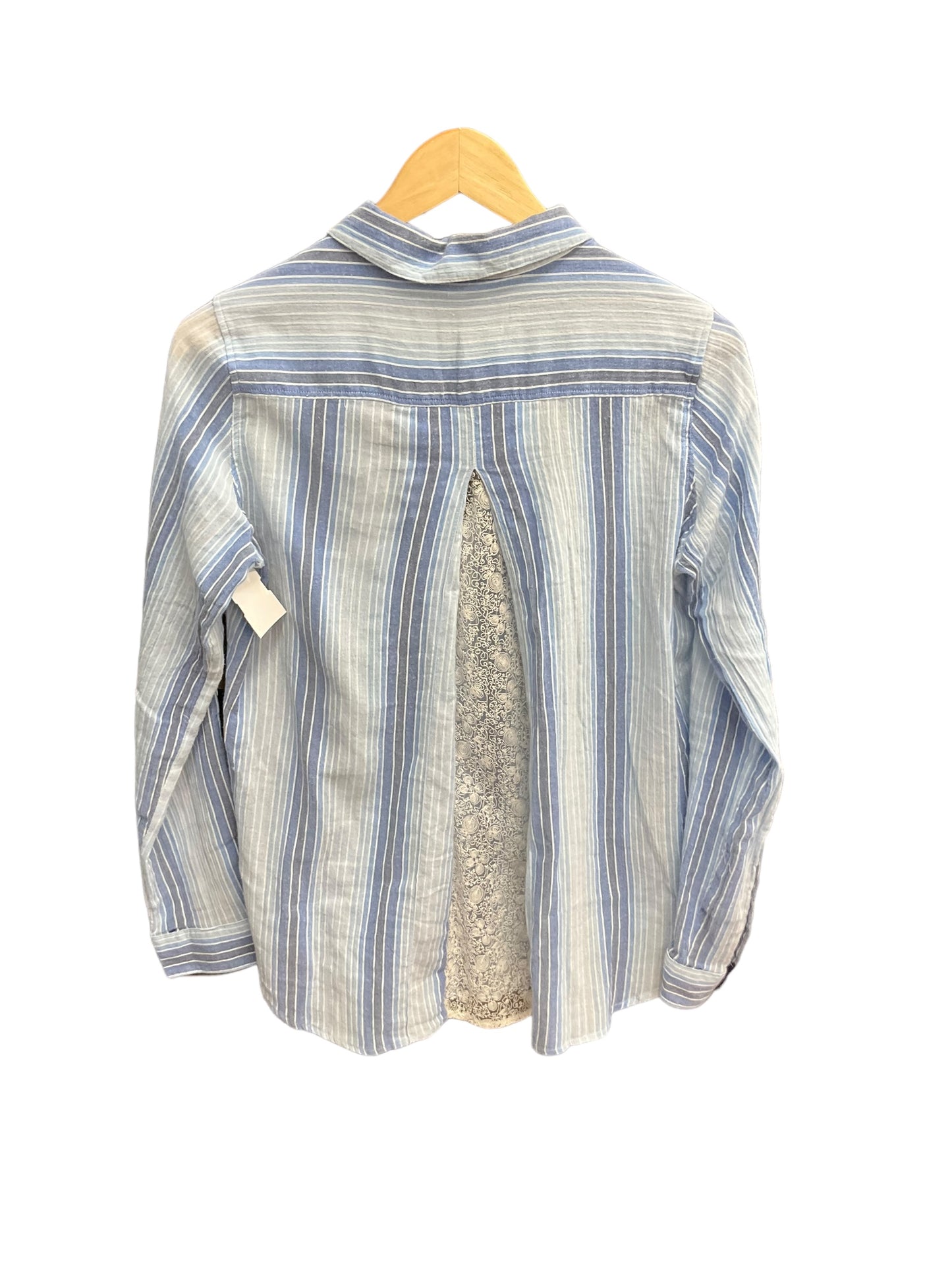 Striped Pattern Blouse Long Sleeve Clothes Mentor, Size S