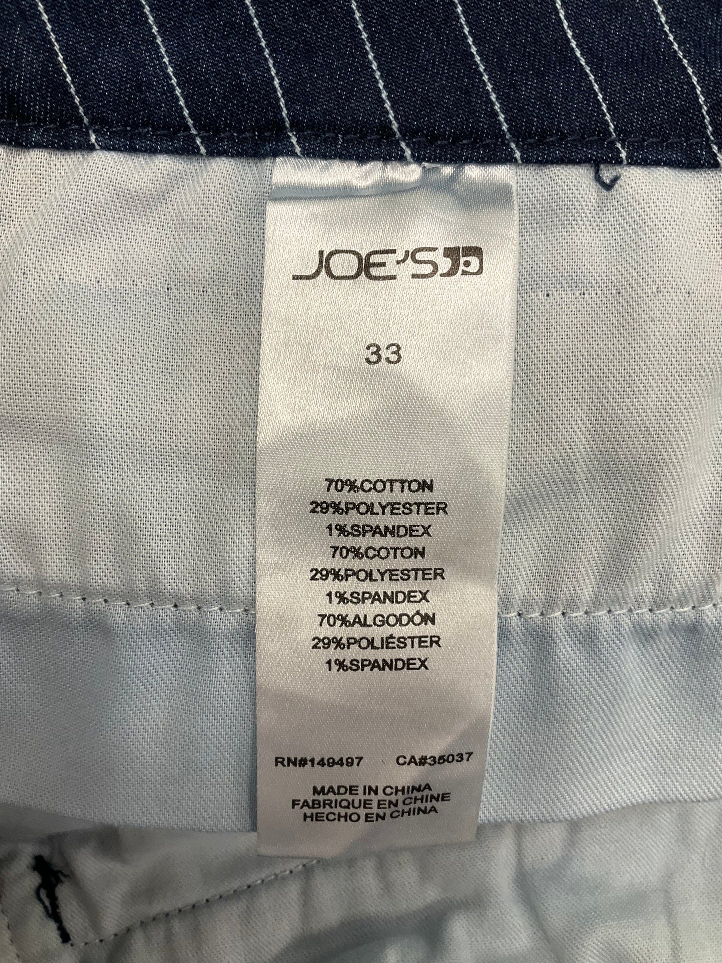 Striped Pattern Pants Cropped Joes Jeans, Size Xl