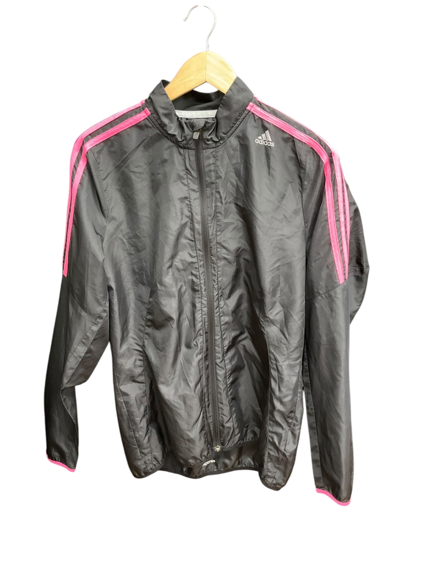 Athletic Jacket By Adidas In Black & Pink, Size: M