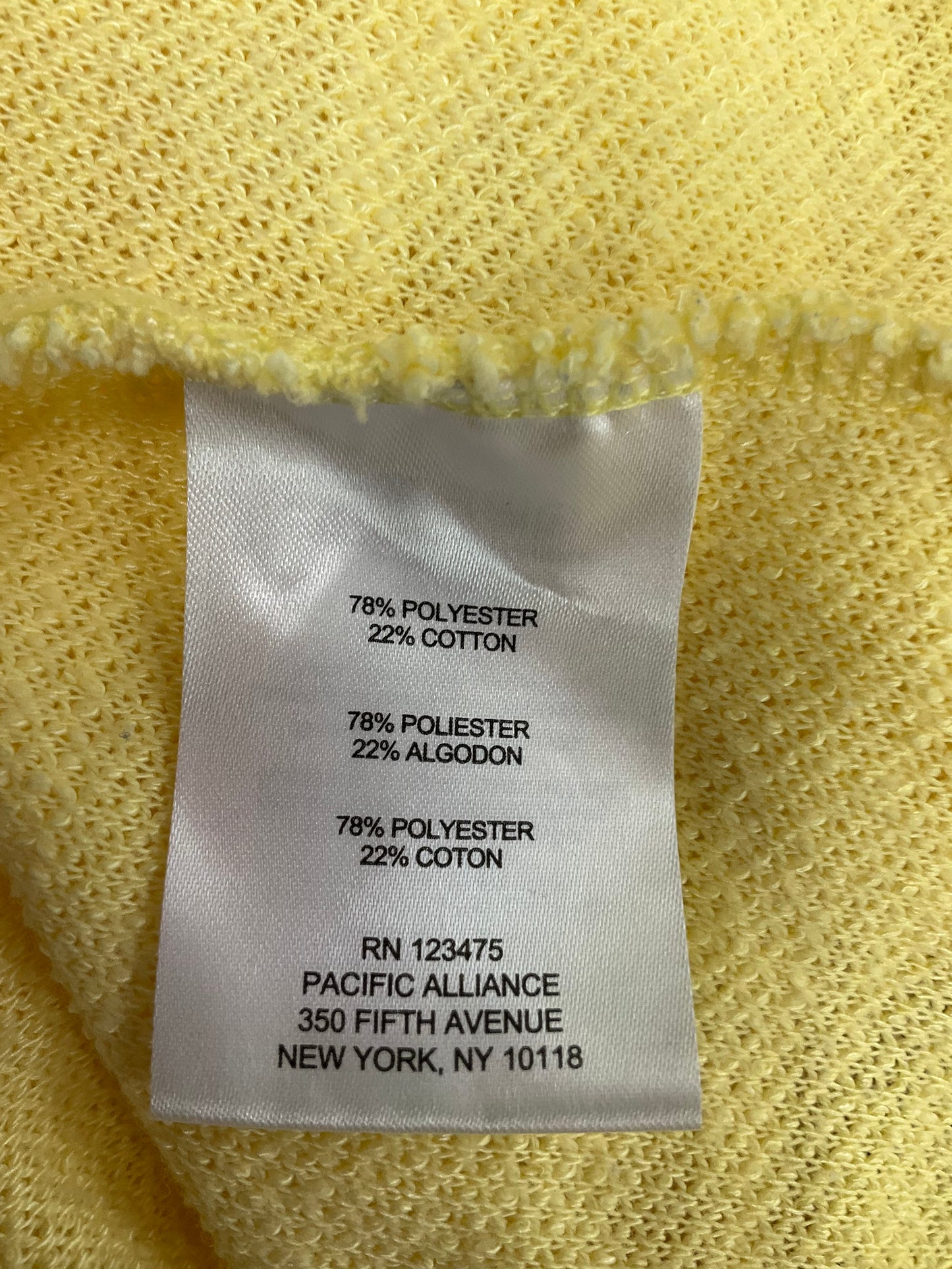 Yellow Top Long Sleeve Jones New York, Size L